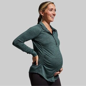 Women's Born Primitive MATERNITY ZIP NECK ATHLEISURE LONG SLEEVE - SMALL